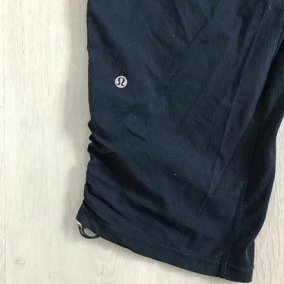 LULULEMON WOMENS STUDIO PANT BLUE CROP WIDE LEG 12 - Picture 2 of 9